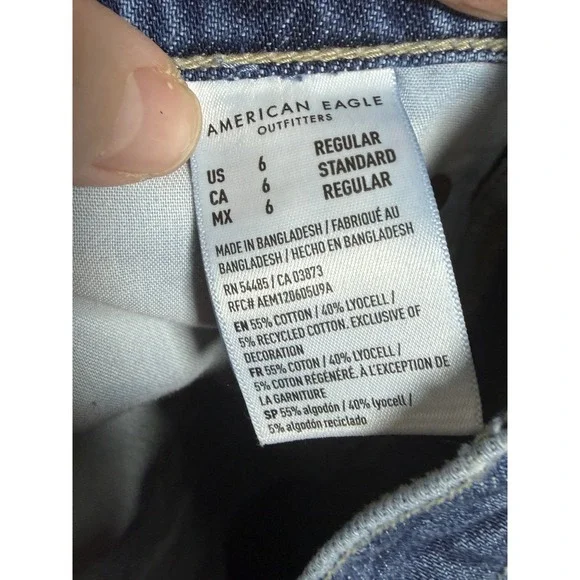 American Eagle Super High Rise Baggy Wide Leg Jean Women Size 6 Light Blue 28x30 - Picture 12 of 12